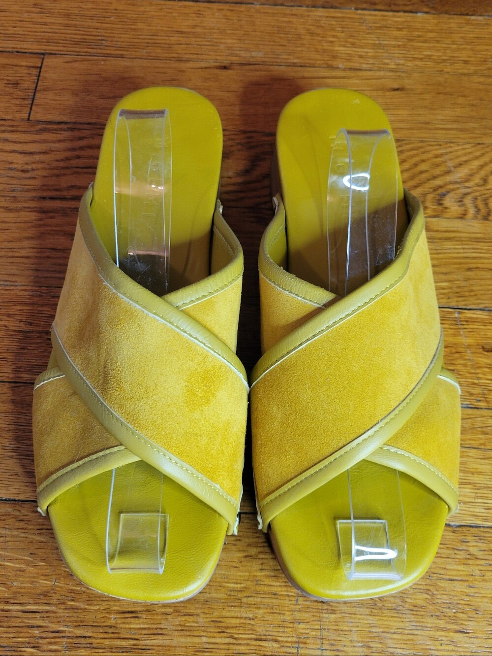 M. Gemi Women’s Yellow Suede Slide Sandals 39.5